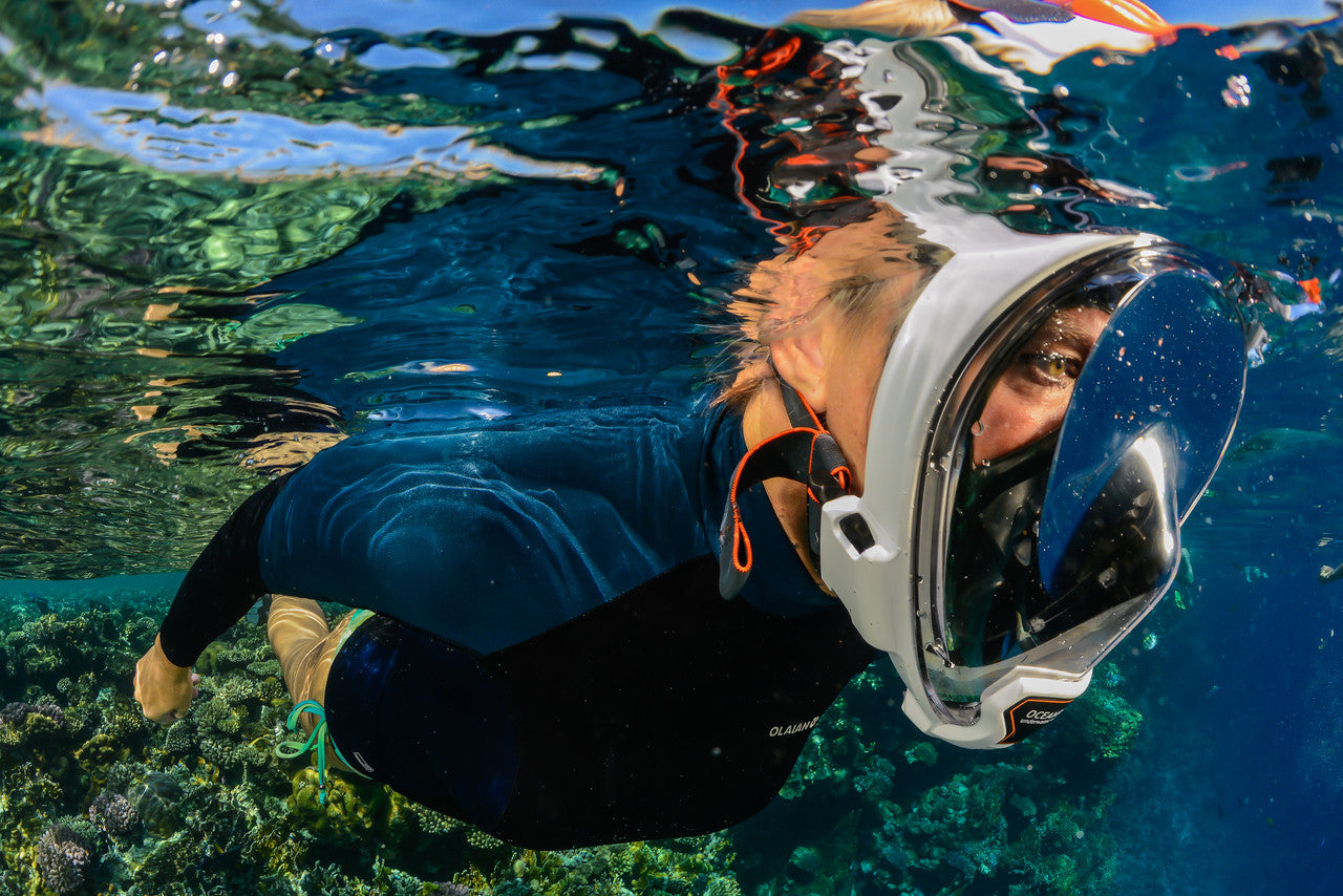 Ocean Reef Aria QR Full Face Snorkeling Mask White L/XL