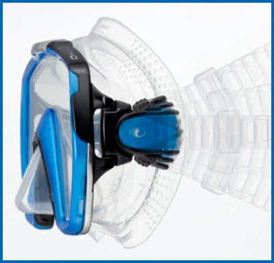 TUSA Freedom HD Scuba Diving Mask M-1001 Black/Fishtail Blue