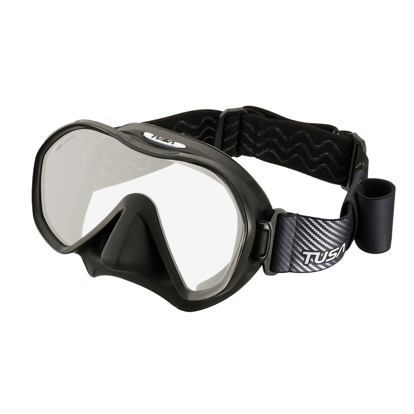 TUSA Zensee Scuba Diving Mask with Fabric Strap M-1010F Black