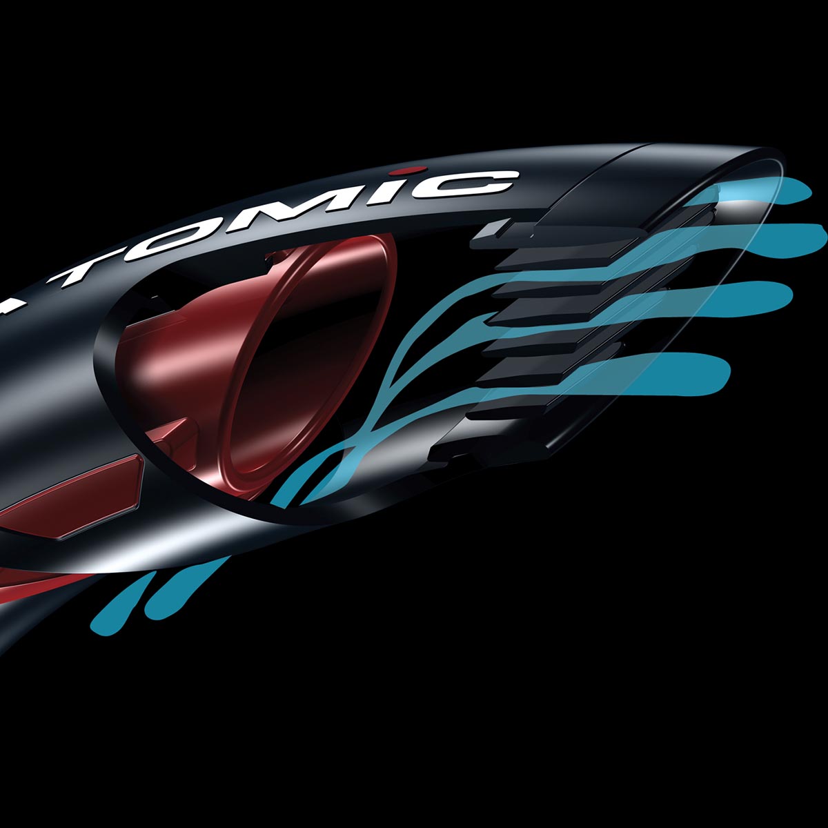 Atomic Aquatics SV2 Semi-Dry Flex Snorkel Black/Red