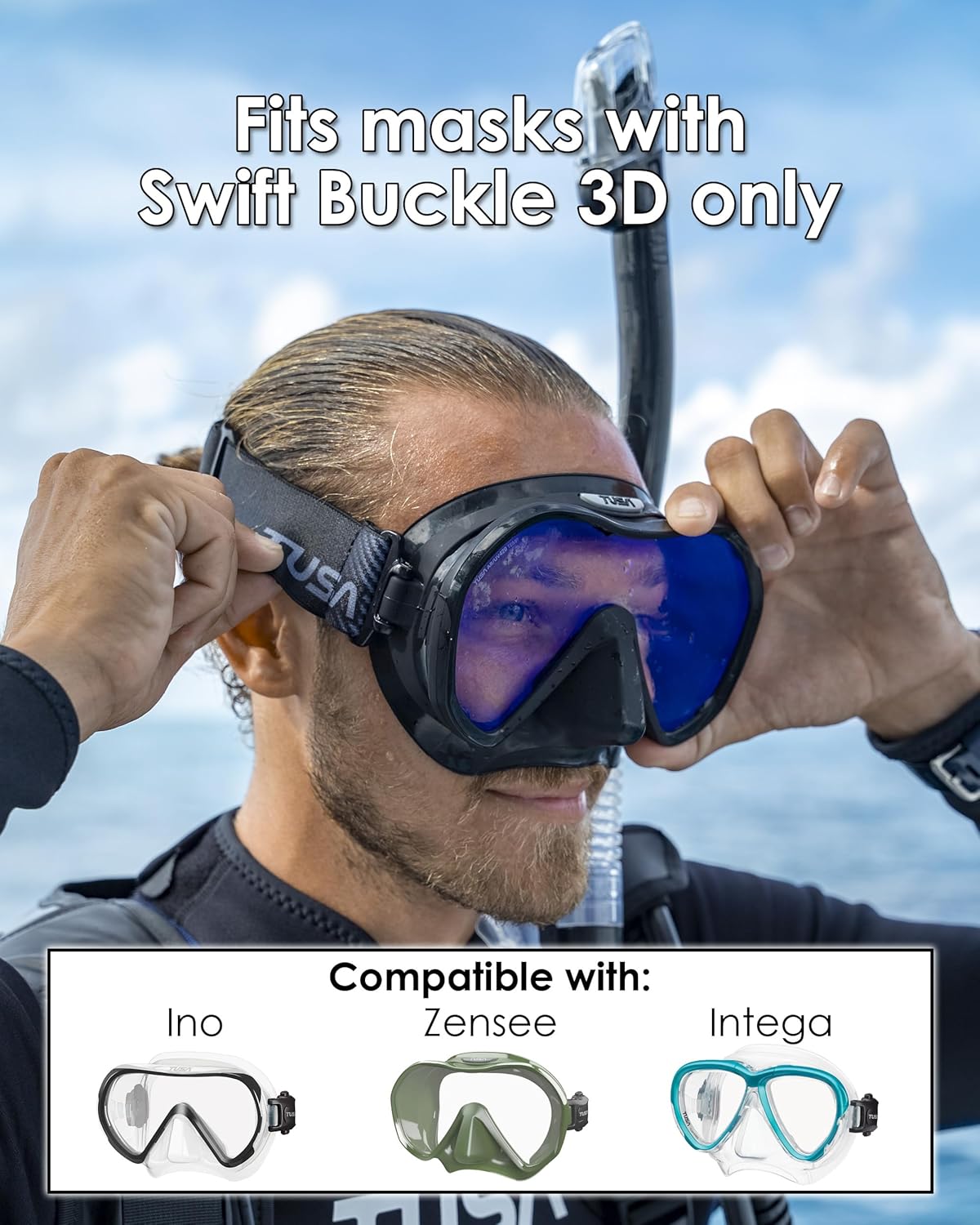 TUSA Fabric Mask Strap For Swift Buckle Black