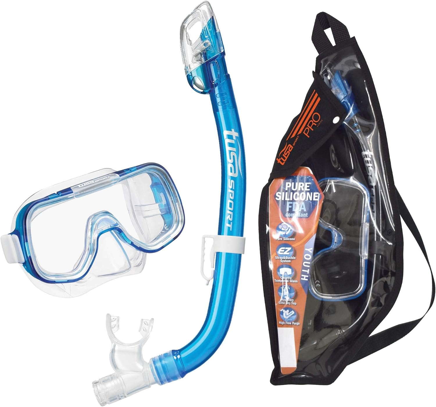 TUSA Mini-Kleio Youth Dry Combo Clear Blue