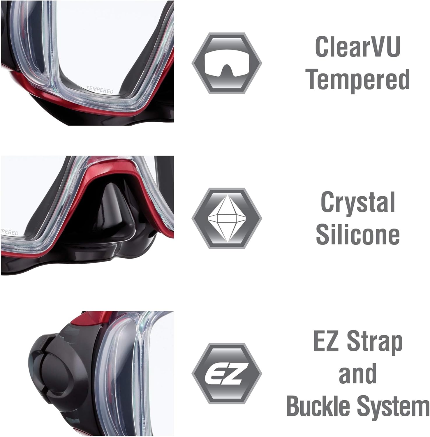 TUSA Visio Tri-Ex Adult Combo Black/Red