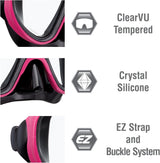 TUSA Serene Adult Travel Set Black/Pink Medium