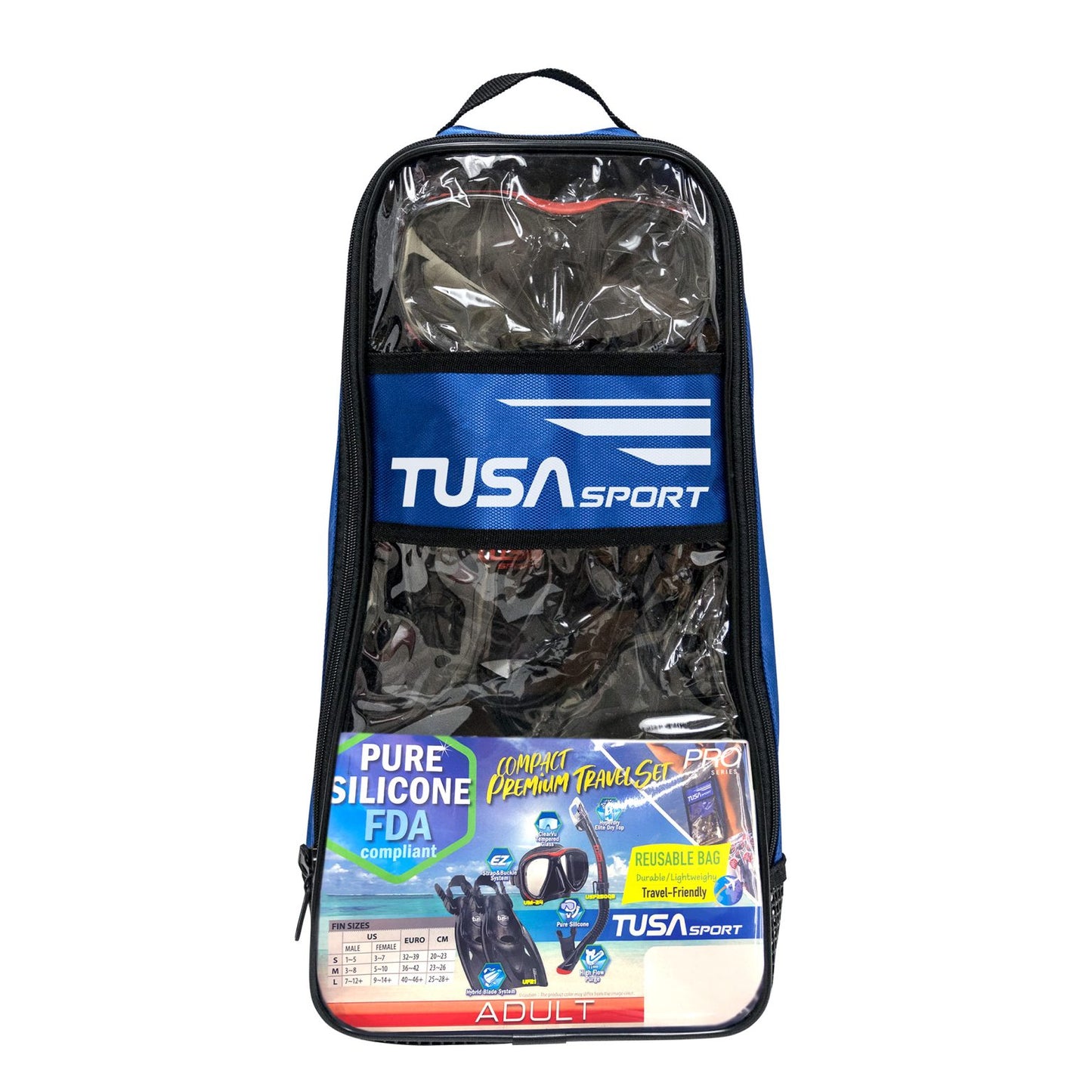 TUSA Sport Adult Powerview Travel Set Red Medium