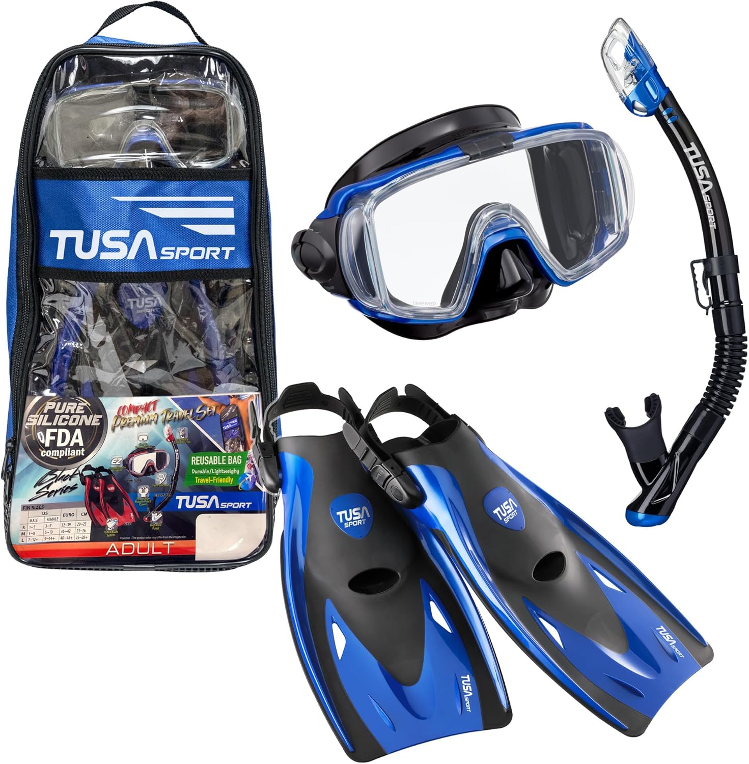 TUSA Visio Tri-Ex Travel Set Blue Medium